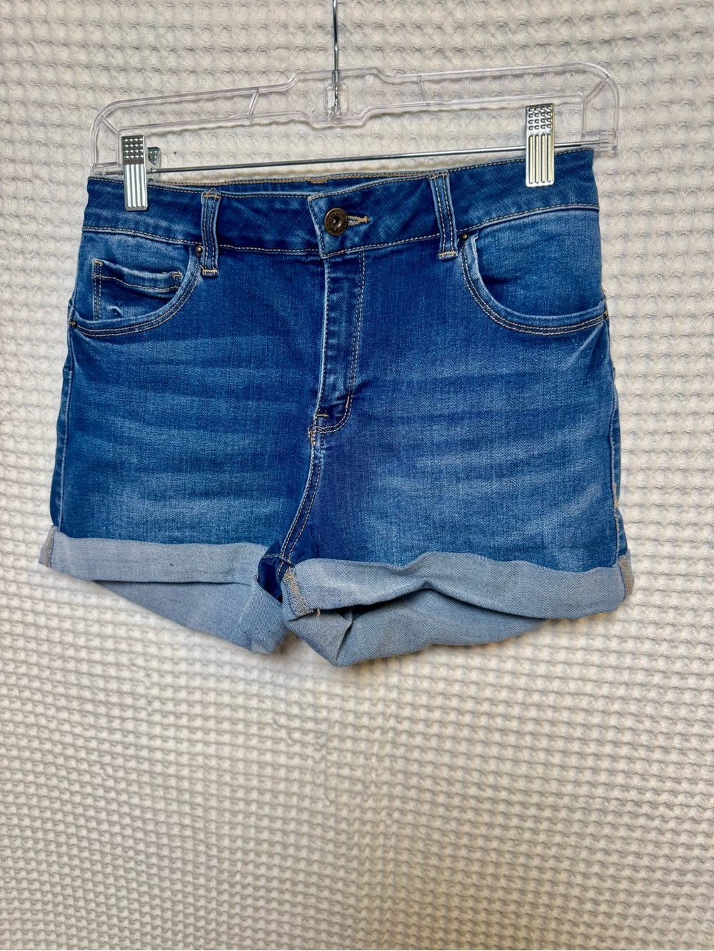 Wax Jeans Butt I Love you Denim Shorts, Size Medium. Cuffed, Push Up/ Lifting